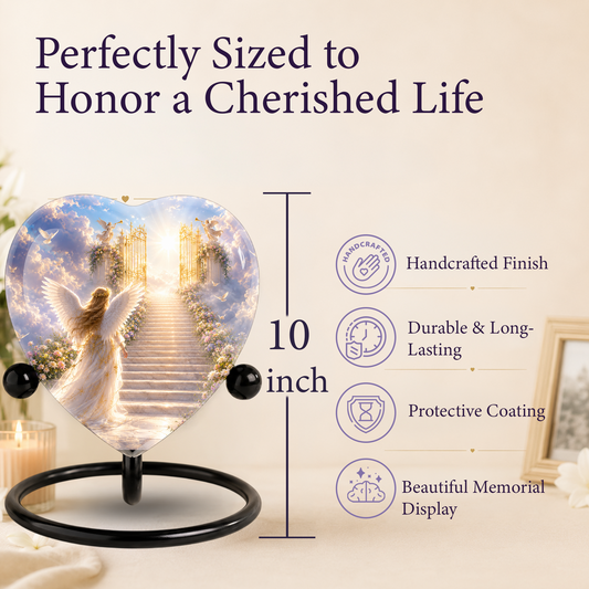 Angel Heaven Urn for Mom – Beautiful Female Adult Cremation Urn, Angel Wing Memorial Urn for Women