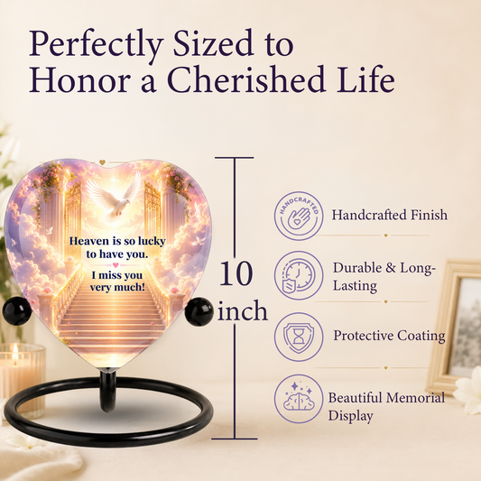Heavenly Angel Wing Urn – Adult Urn for Ashes, Angel Wings Cremation Urn, Heart-Shaped Heaven Memorial Urn