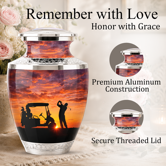 Golf Cremation Urn for Dad - Custom Golf Ashes Urn for Men