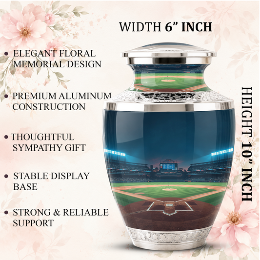 Baseball Cremation Urn for Dad, Personalized Baseball Urn for Human Ashes, Baseball Stadium