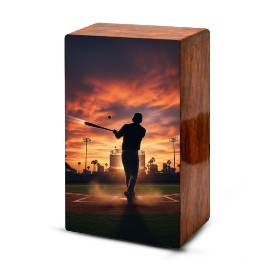 Baseball Urn Wooden – Handmade Baseball Memorial Keepsake Urns for Male Ashes