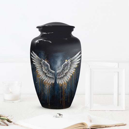 Gold Angel Wing Urn for Adult Ashes | Elegant Adult Cremation Urn & Memorial