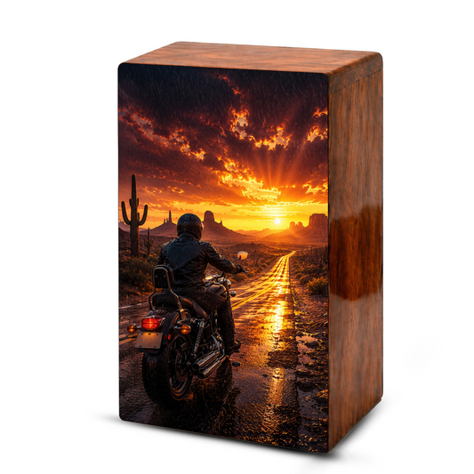 Motorcycle Urn For Dads Ashes - Personalized Bike Rider Remembrance Urns For Male