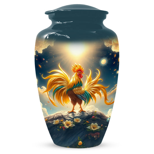 Rooster Memorial Urn for Ashes - Personalized Cremation Keepsake for Dad | Chicken Funeral Urns for Father