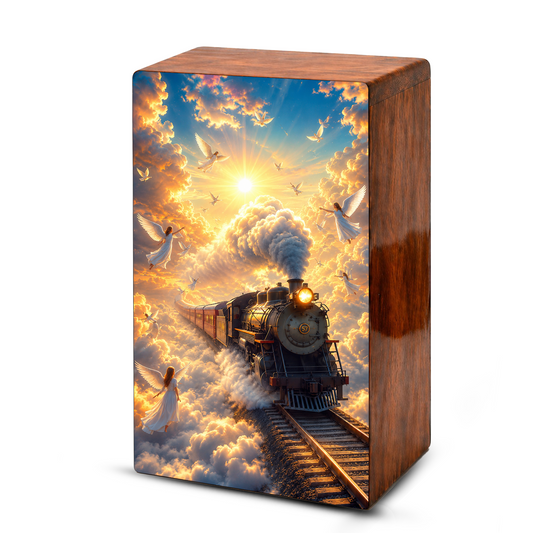 Train Urn For Human Ashes - Heavenly Guardian Angel Memorial Urns For Adults