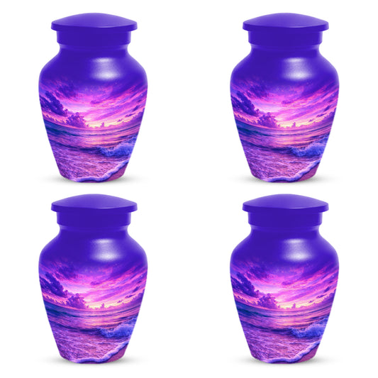 Purple Ocean Urn for Mom or Dad - Personalized Cremation Memorial Urns for Women & Men