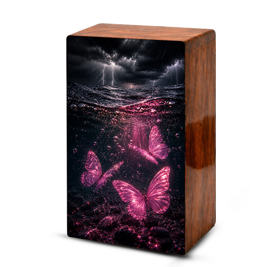 Pink Butterfly Urn For Human Ashes - Ocean Memorial Urns For Male and Female