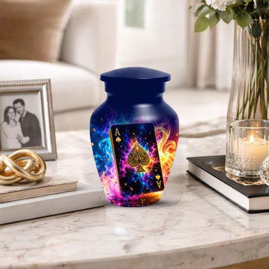 Poker Urn for Ashes- Personalized Playing Card Memorial for Dad