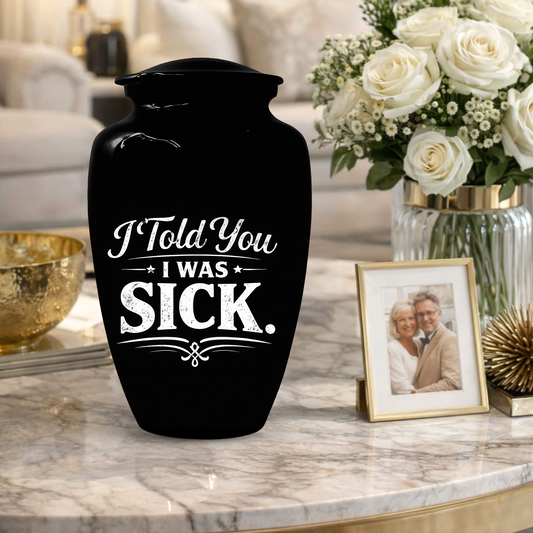Adult Urn for Ashes, "I Told You I Was Sick" Cremation Urn, Personalized Memorial Urn for Dad, Custom Funeral Urn