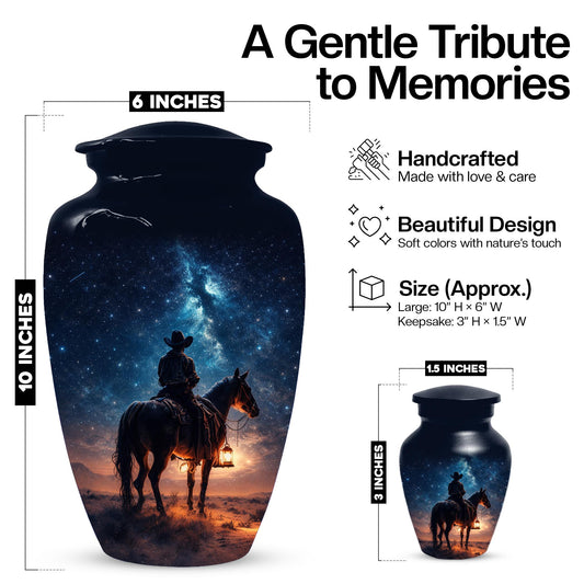 Western Cowboy Urn For Dads Ashes - Dallas Cowboys Mini Urns For Adult Male