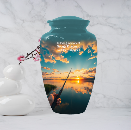 Fishing Urn for Human Ashes | Personalized Gone Fishing Memorial Urn