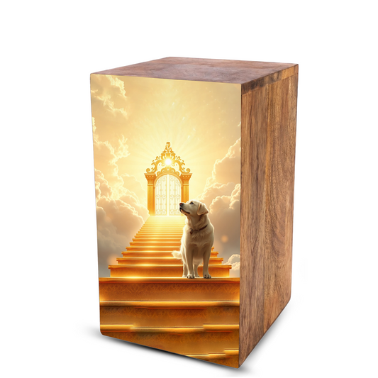 Golden Retriever Wooden Urn For Dog - Labrador Pet Keepsake Urns For Funeral