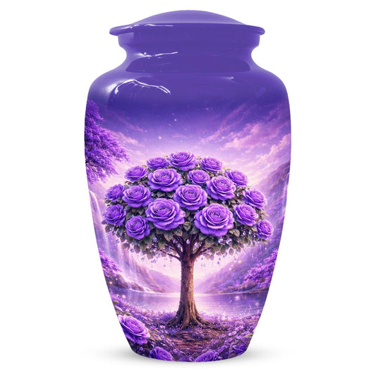 Purple Tree Urn For Human Ashes - Flower Urns For Male and Female