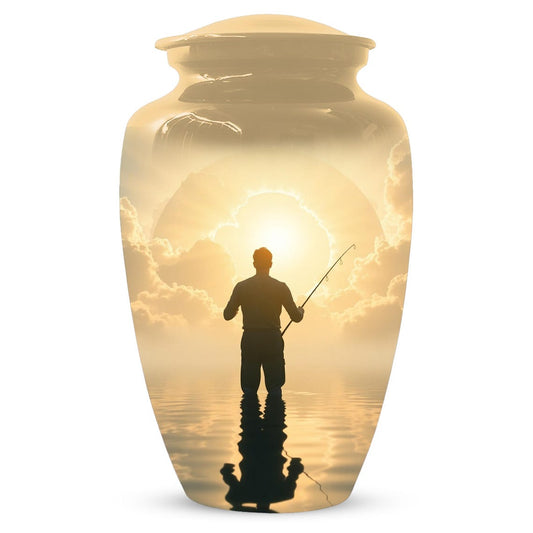 Gone Fishing in Heaven Urn for Dad | Fisherman Hunting Urns For Adult Male Men