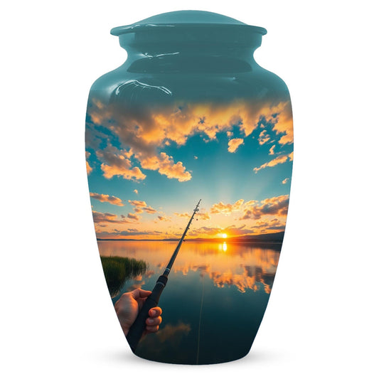 Fishing Hook Urn for Men | Fisherman Miniature Keepsake Urns For Dad Ashes