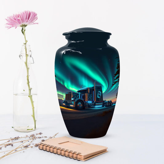 Truck Cremation Urns For Ashes | Aurora Borealis Small Mini Urn For Adult Male