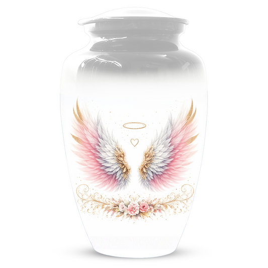 Personalized Angel Wings Cremation Urn for Human Ashes | Custom Adult Urn