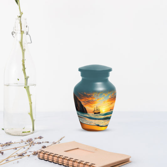 Beach Urn for Mom – Custom Ocean Sunset Cremation Urns for Ashes | Coastal Memorial Keepsake for Female