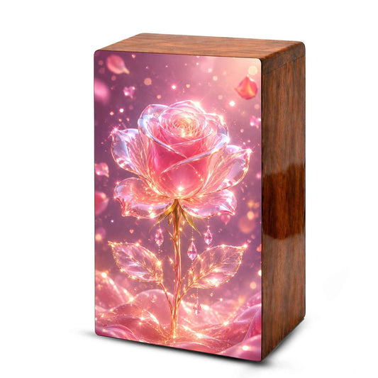 Pink Rose Urn For Human Ashes - Flower Cremation Urns For Male and Female