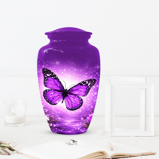 Purple Butterfly Urn for Ashes, Custom Butterfly Cremation Urn, Memorial Urn for Mom