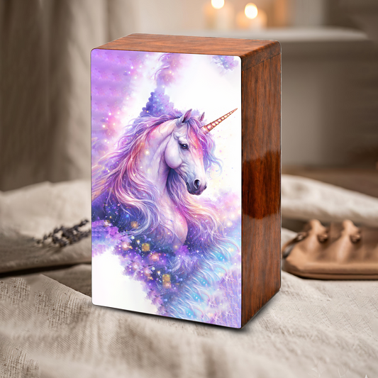 Purple Unicorn Urn for Ashes - Fairy Unicorn Cremation Keepsake Urns Box