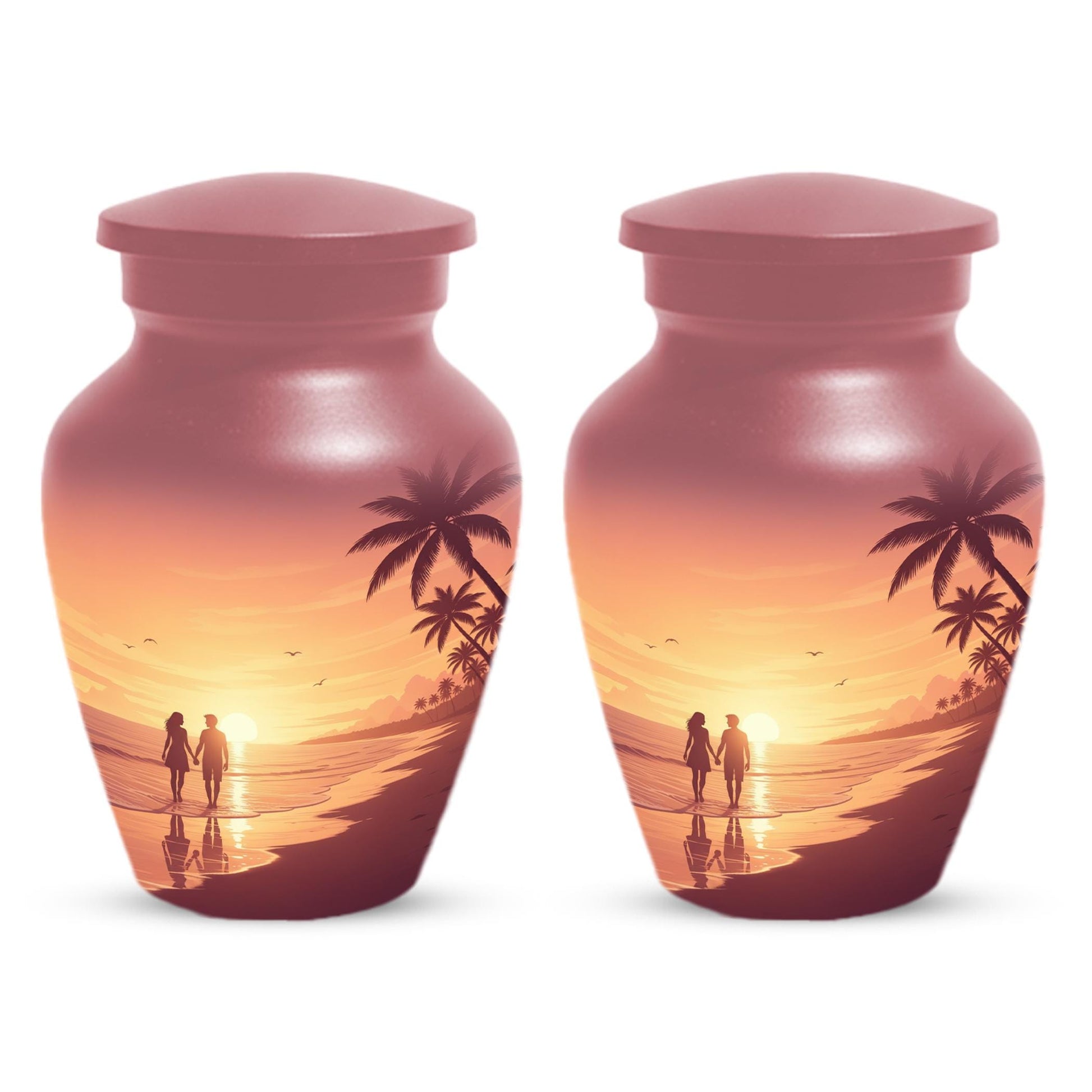 Beach Love Urn For Mom and Dad, Sunset Cremation Urns For Adults Human Ashes
