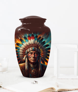Native American Urn | Western Urns for Human Ashes | Large & Keepsake Sets