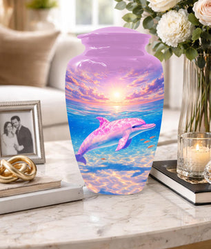 Dolphin Urn For Women Ashes - Pink Cremation Urns For Female