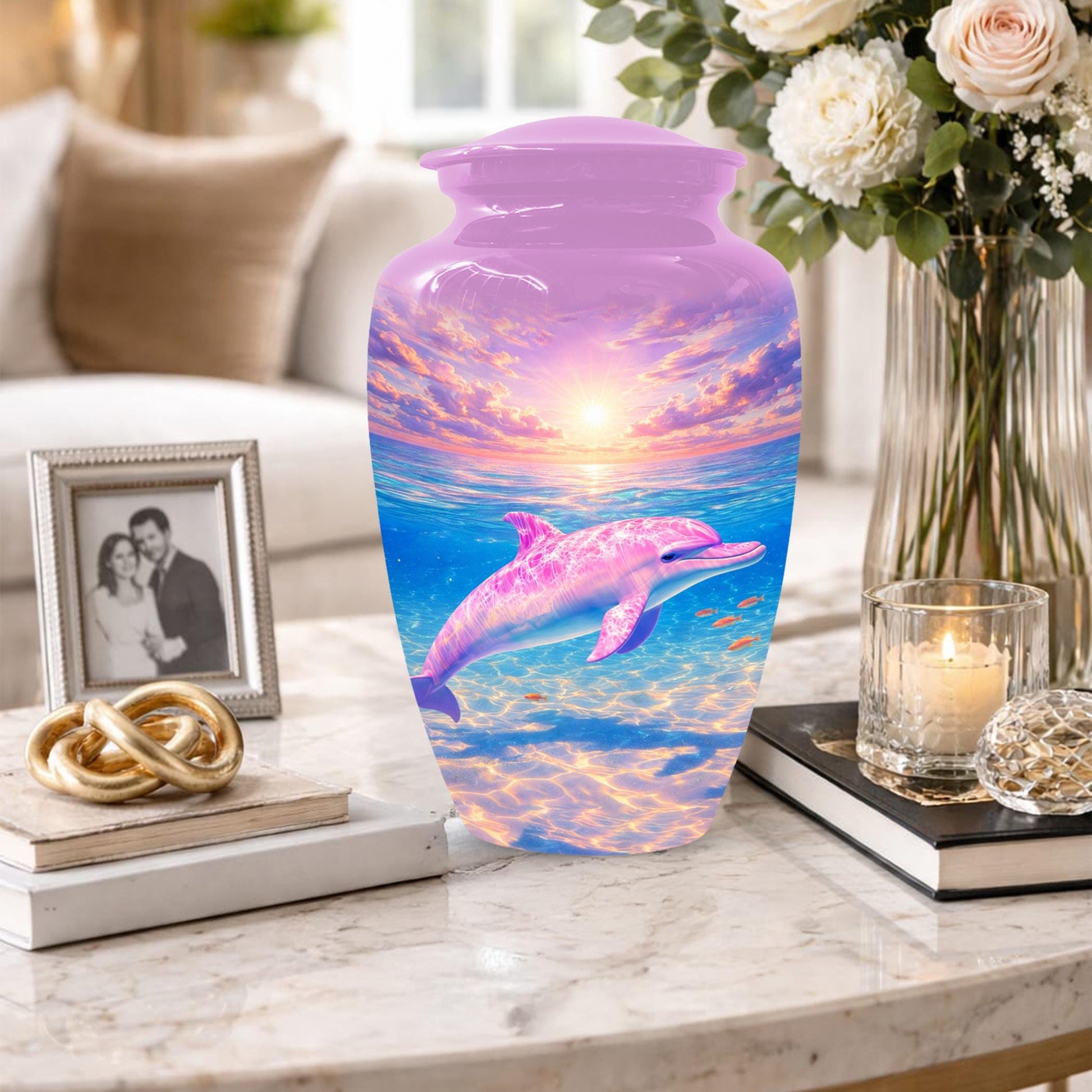 Dolphin Urn For Women Ashes - Pink Cremation Urns For Female