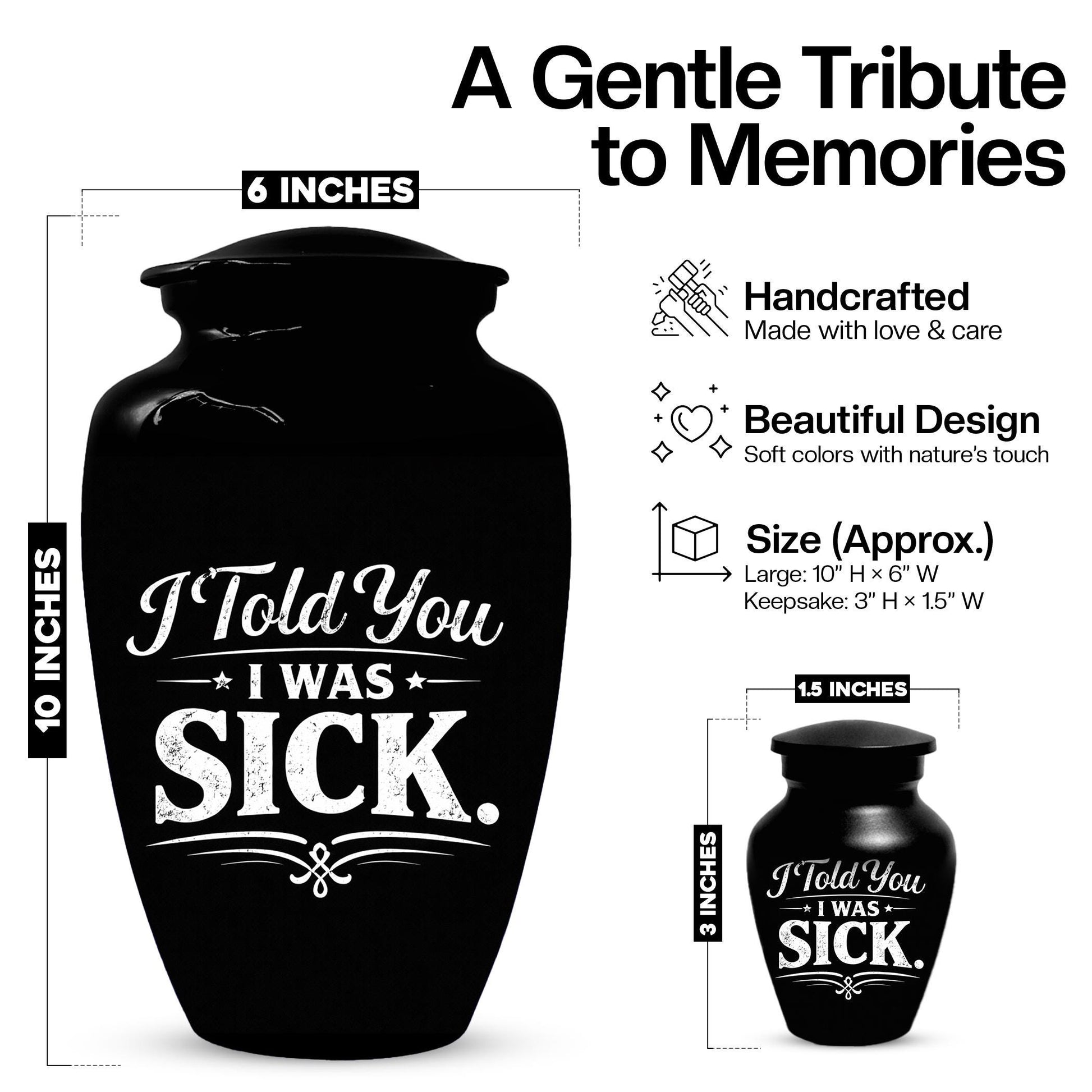 Humour Urns For Human Ashes - Personalized Funny Mini Urn For Adults
