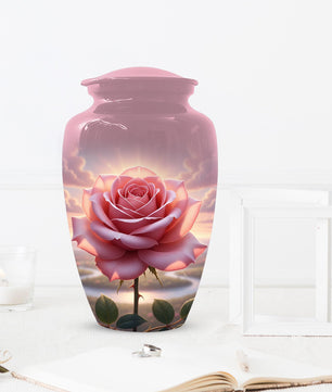 Rose Urn For Ashes Female - Pink Flower Cremation Urns For Women