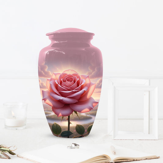 Rose Urn For Ashes Female - Pink Flower Cremation Urns For Women
