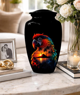 Parrot Urn For Human Ashes - Forest Artistic Urns For Adult Male and Female