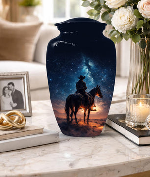 Western Cowboy Urn For Dads Ashes - Dallas Cowboys Mini Urns For Adult Male