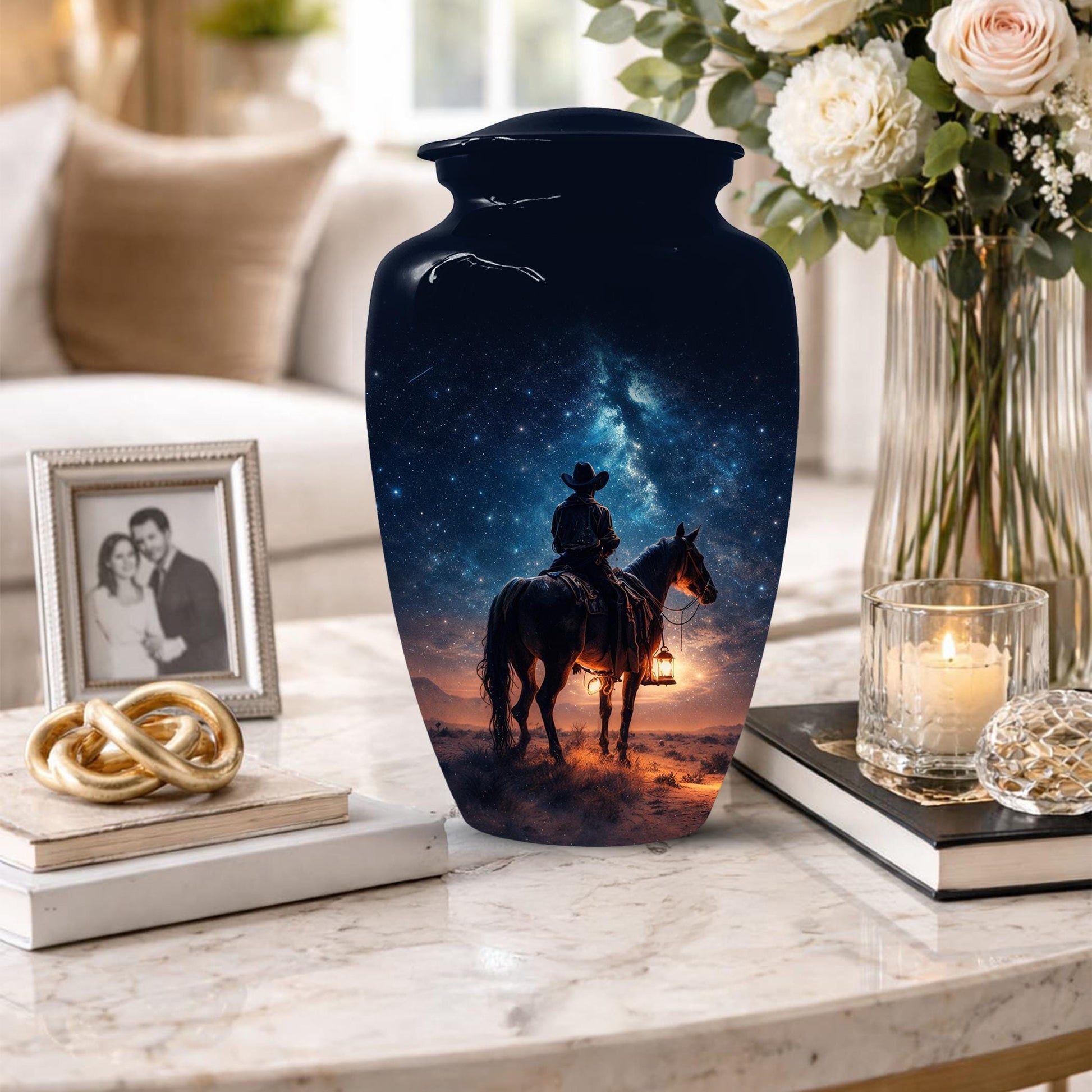 Western Cowboy Urn For Dads Ashes - Dallas Cowboys Mini Urns For Adult Male