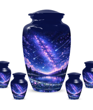 Star Galaxy Urn For Ashes - Decorative Teardrop Urns For Adult Mom and Dad