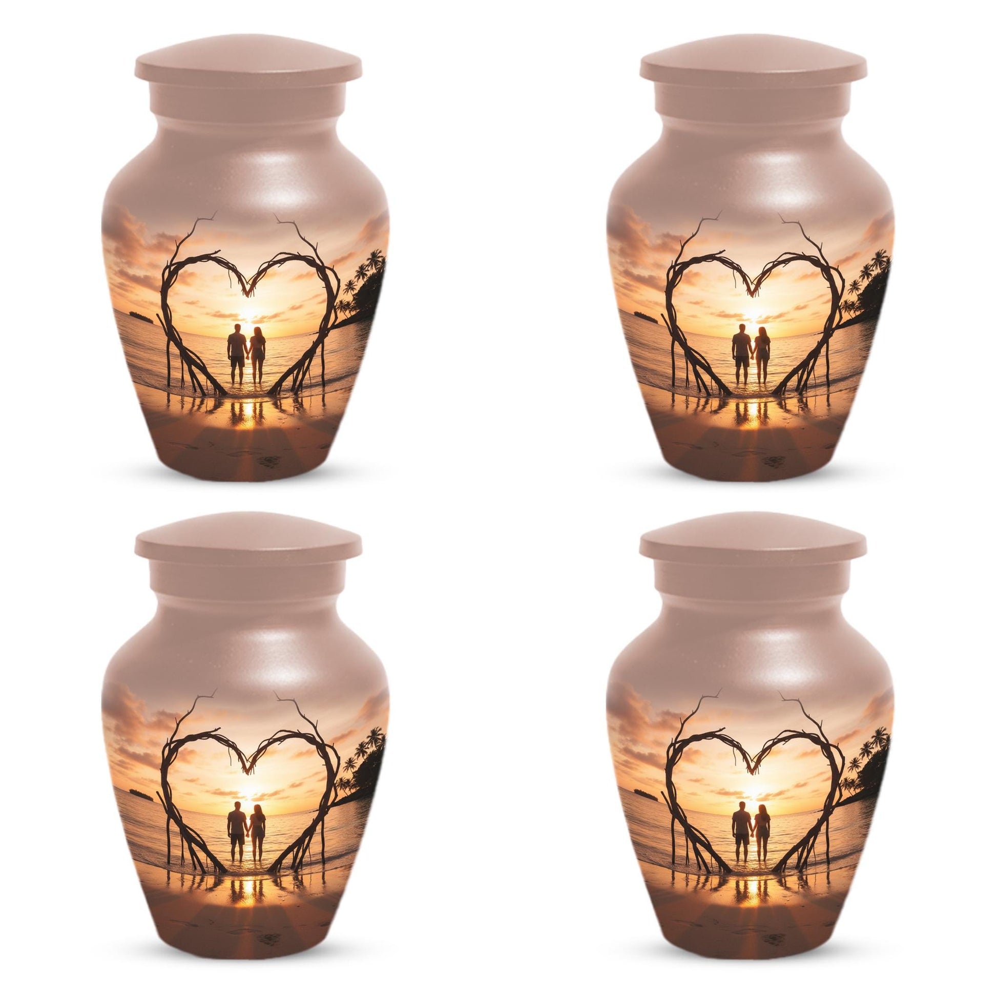 Sunset Beach Couple Urns For Ashes - Extra large Comapanion Urn For Mom and Dad