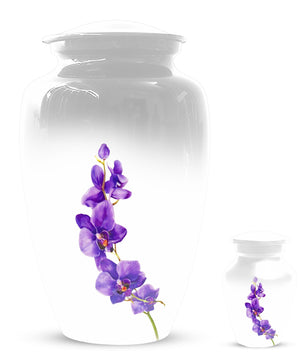 Puprle Orchid Urn For Human Ashes - Flower Mini Urns For Male and Female