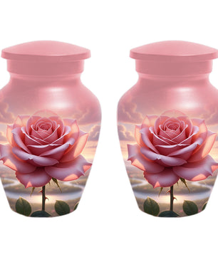 Rose Urn For Ashes Female - Pink Flower Cremation Urns For Women