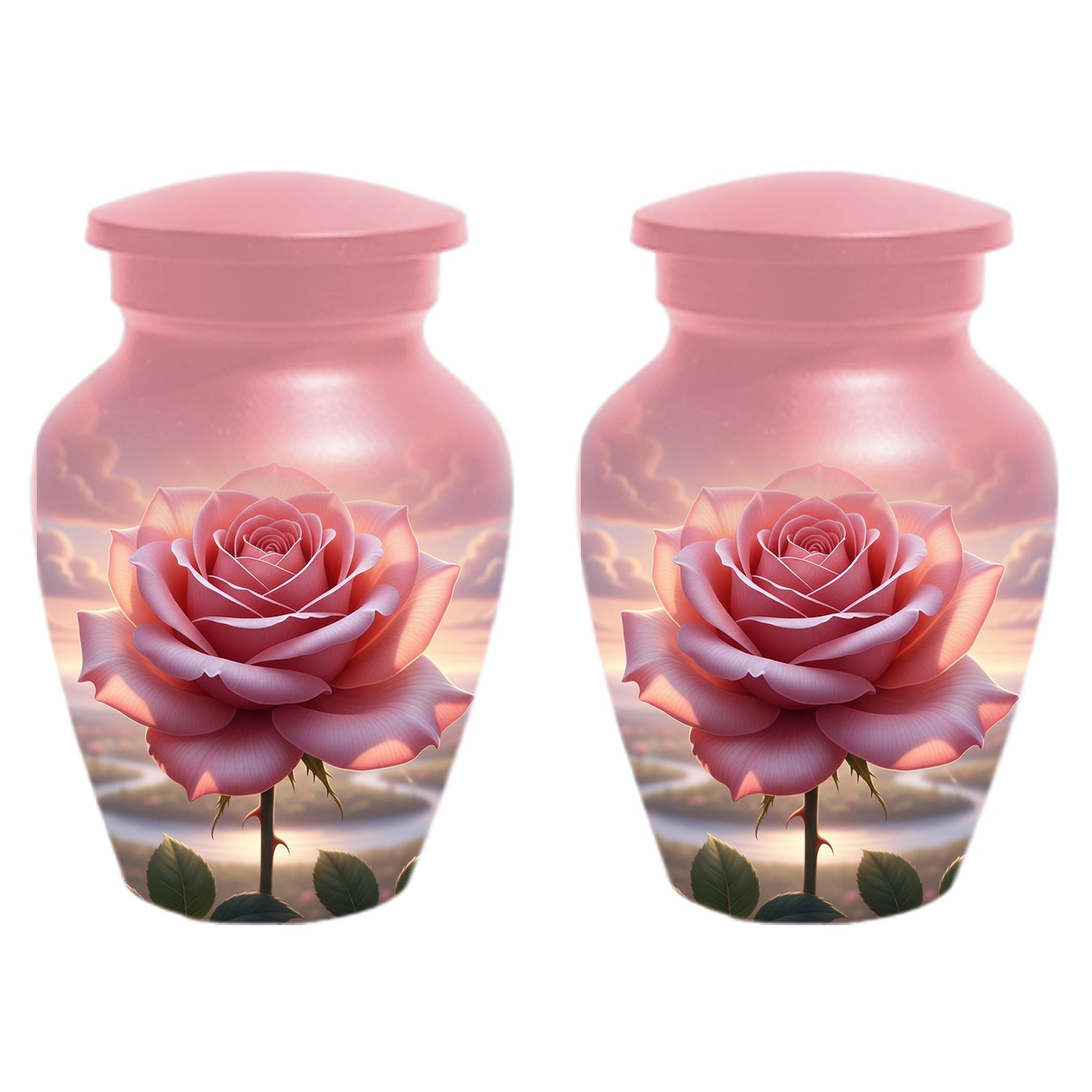 Rose Urn For Ashes Female - Pink Flower Cremation Urns For Women