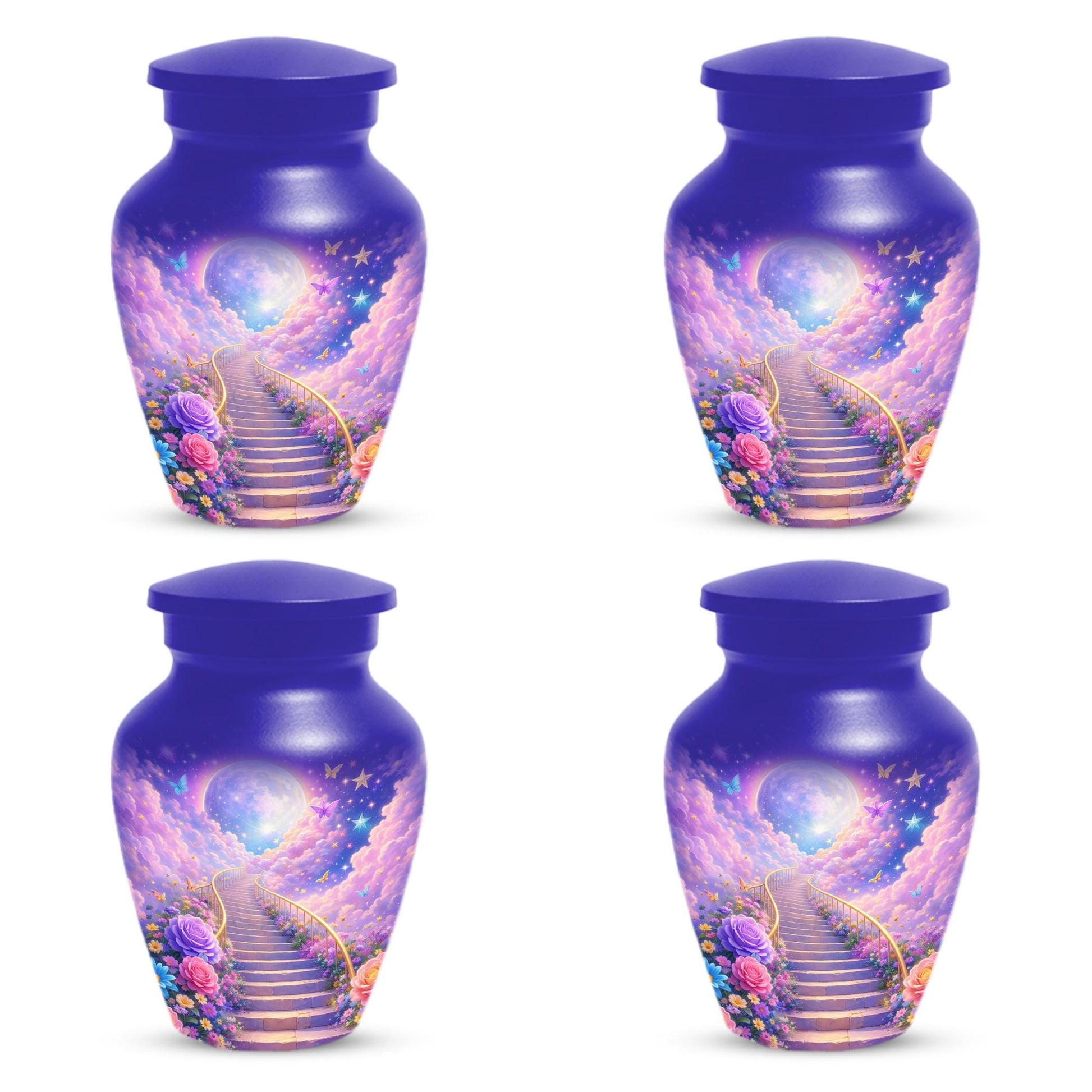 Floral Stairway Heaven Urn For Human Ashes - Moonlit Urns For Cremation, Funeral