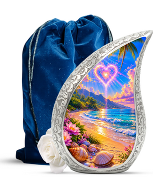 Beach Memorial Urn for Mom – Personalized Cremation Urn for Human Ashes | Beautiful Urns for Women