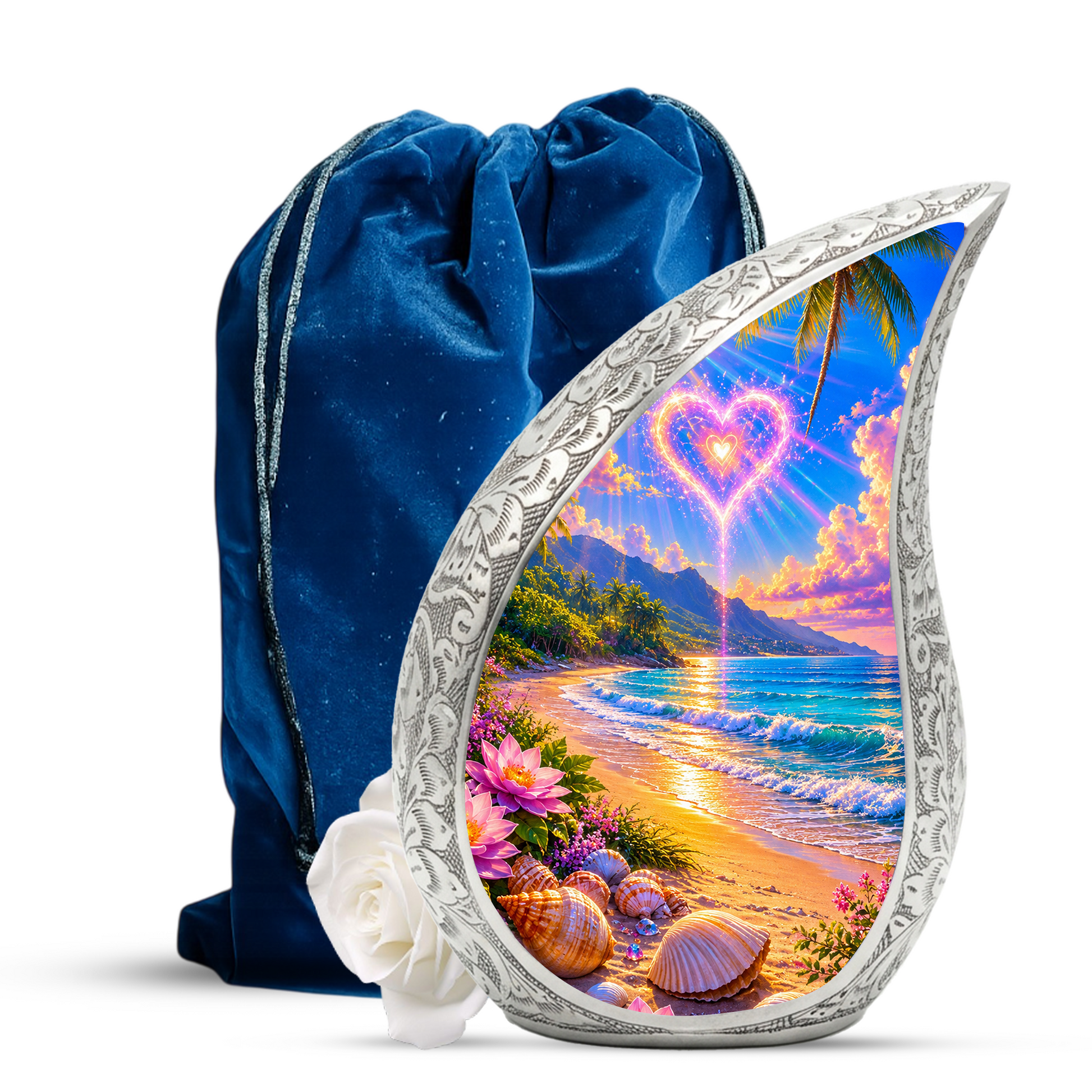 Beach Memorial Urn for Mom – Personalized Cremation Urn for Human Ashes | Beautiful Urns for Women