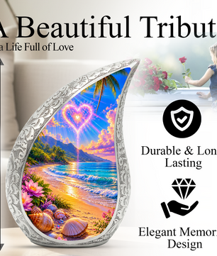 Beach Memorial Urn for Mom – Personalized Cremation Urn for Human Ashes | Beautiful Urns for Women