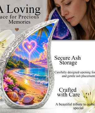 Beach Memorial Urn for Mom – Personalized Cremation Urn for Human Ashes | Beautiful Urns for Women