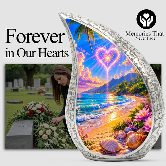 Beach Memorial Urn for Mom – Personalized Cremation Urn for Human Ashes | Beautiful Urns for Women