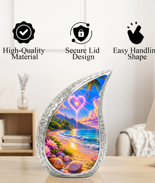 Beach Memorial Urn for Mom – Personalized Cremation Urn for Human Ashes | Beautiful Urns for Women