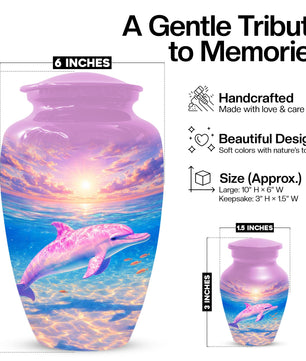 Dolphin Urn For Women Ashes - Pink Cremation Urns For Female