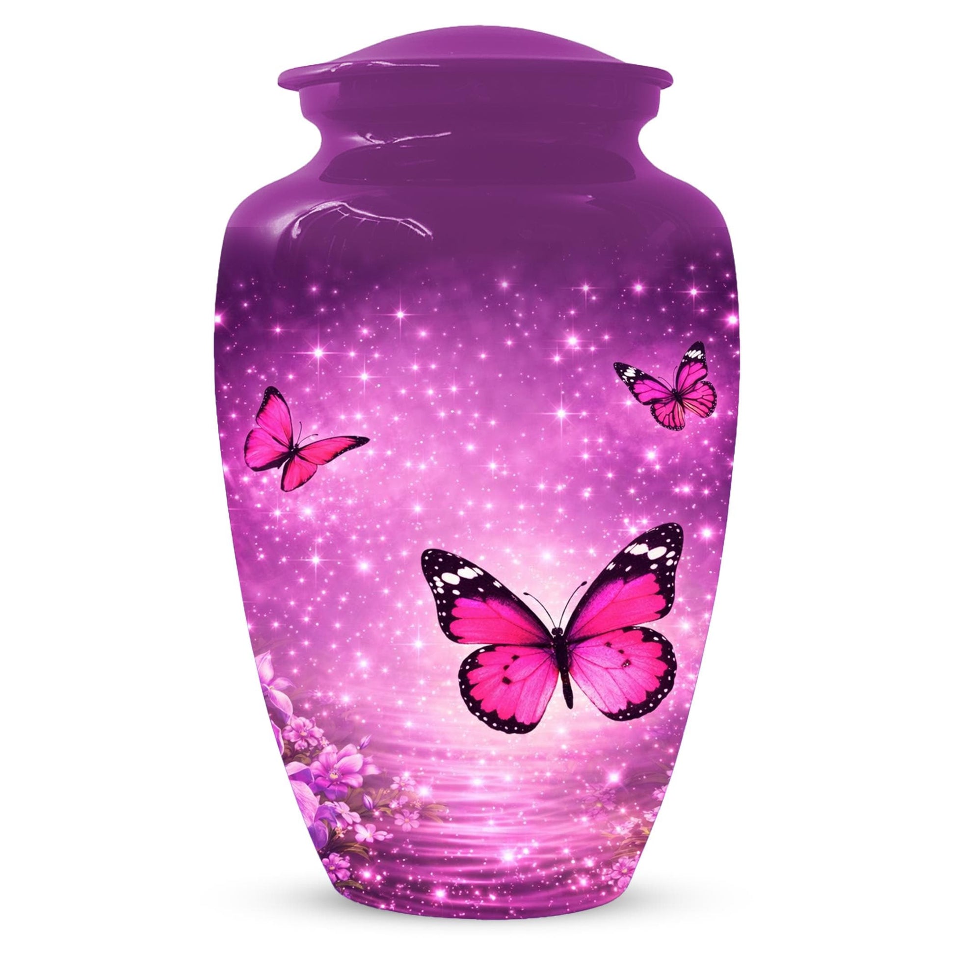 Pink Butterfly Urn For Women Ashes - Personalized Mini Urns For Adult Female