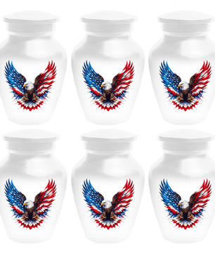 Patriotic Eagle Urn For Ashes Male - Military Small Urns For Army Veterans